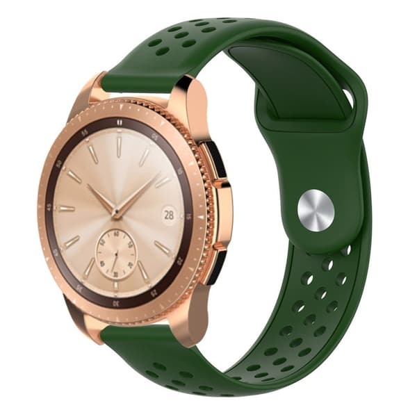 20mm Samsung Galaxy Watch (42mm) silikone Urrem - Militærgrøn Green