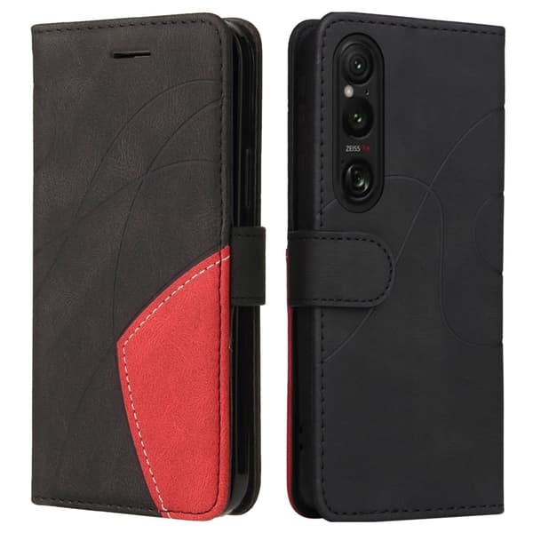 Tekstureret Sony Xperia 1 VI læderetui med rem - Sort Black