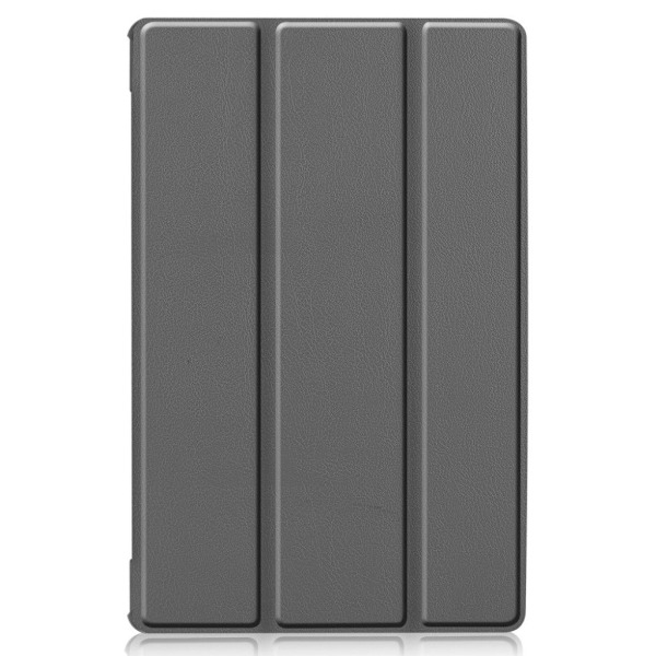 Lenovo Tab M10 FHD Plus holdbart trefoldigt læderetui - Grå Silver grey