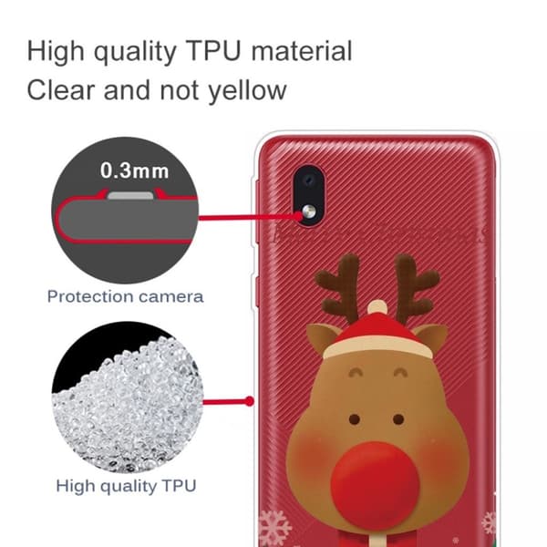Samsung Galaxy A01 Core Case til jul - Elg Med Rød Næse Brown