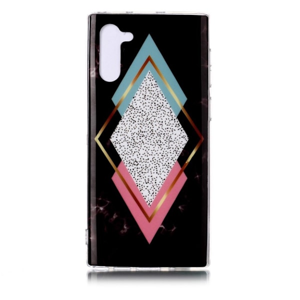 Marble Samsung Galaxy Note 10 kuoret - Timantti Sininen / Ruusu Marmori Multicolor
