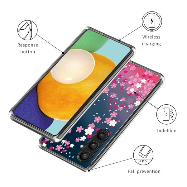 Deco Samsung Galaxy A14 / Samsung Galaxy A14 5G deksel - Rosa Blomster Pink