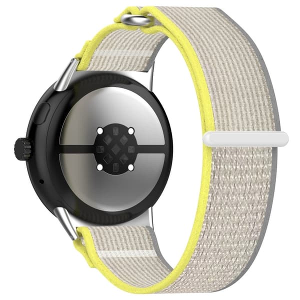 Urrem Google Pixel Watch 3 41mm / Pixel Watch 2 / Pixel Watch Justerbar Nylon Loop-rem - Gul + Grå Yellow