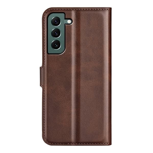 Hållbart konstläder Samsung Galaxy S23 Plus fodral med plånbok - Brun Brun