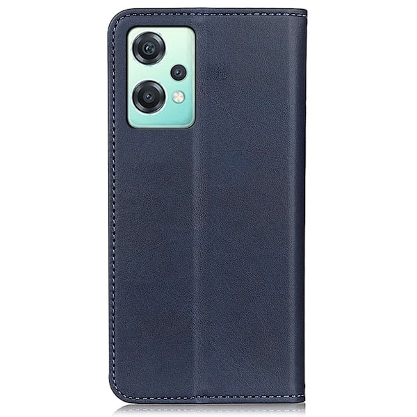 OnePlus Nord CE 2 Lite 5G lompakkokotelo, aitoa nahkaa - Sininen Blue