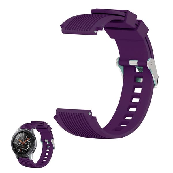 22 mm Universal line etsad klockarmband i silikon - Lila Lila