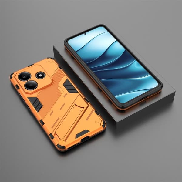 Støtsikkert hybriddeksel med et moderne preg for Xiaomi Redmi Note 14 5G - Oransje Orange