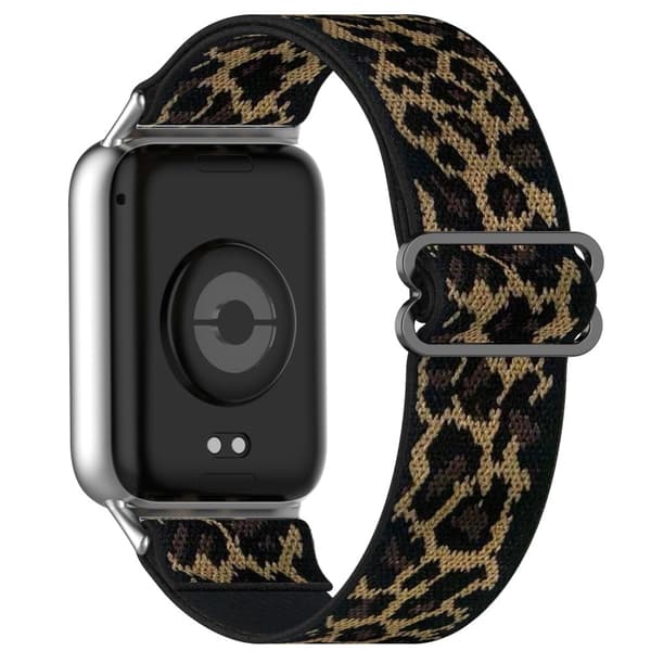 Smart klockarmband Xiaomi Redmi Watch 5 4 / Xiaomi Smart Band 9 Pro / 8 Pro Nylon Elastisk Flätad Rem - Leopardtryck Brun