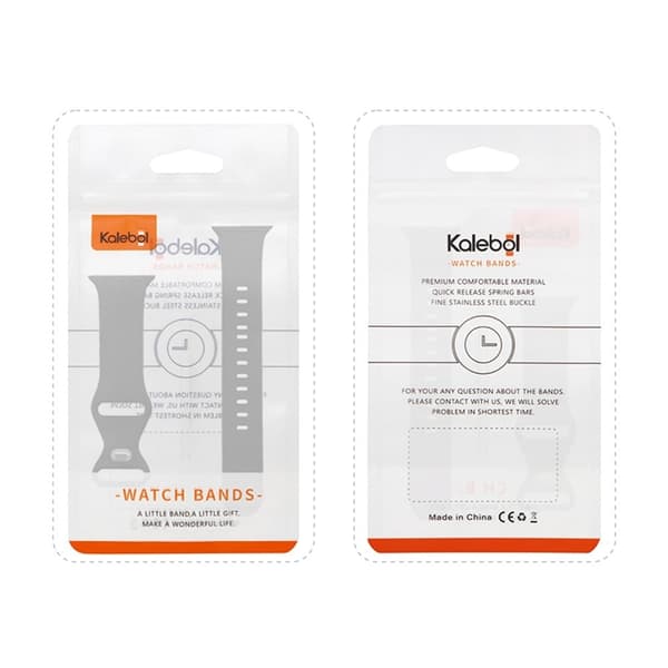 KALEBOL Silikoninen kellohihna Apple Watch Series 10 42mm perhonen solki - Harmaa + Oranssi Silver grey