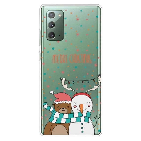 Juletaske til Samsung Galaxy Note 20 - Bjørn Og Snemand White