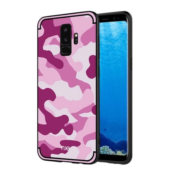 NXE Samsung Galaxy S9 Plus Skal med en camouflage design - Rosa Rosa