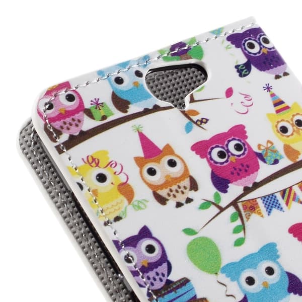 Moberg HTC One A9 Lær Etui - Flere Ugler Multicolor