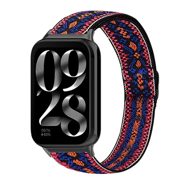 Xiaomi Smart Band 8 Pro Nylon Braided Watch Strap Quick Release Elastic Watch Band - Lyserød / Orange Pink