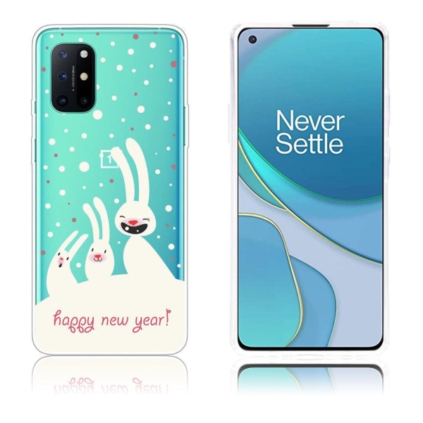 Christmas OnePlus 8T case - Cute Bunnies White