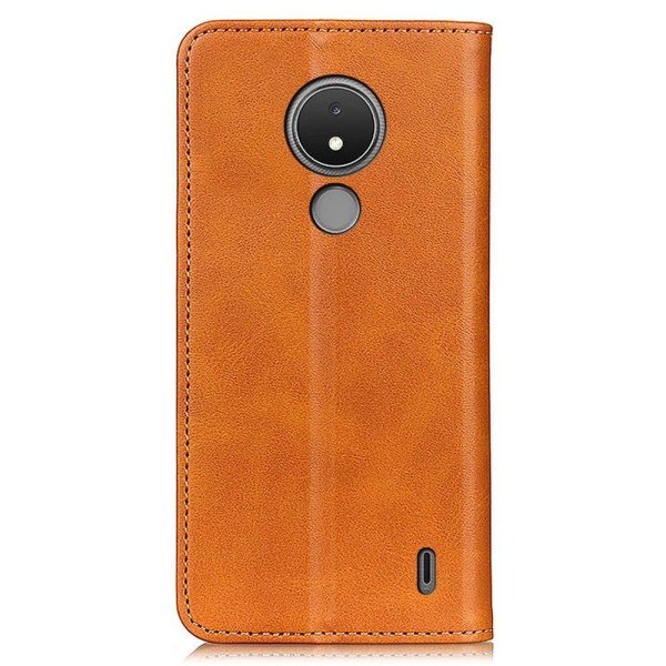 Nokia C21 lompakkokotelo, aitoa nahkaa - Ruskea Brown