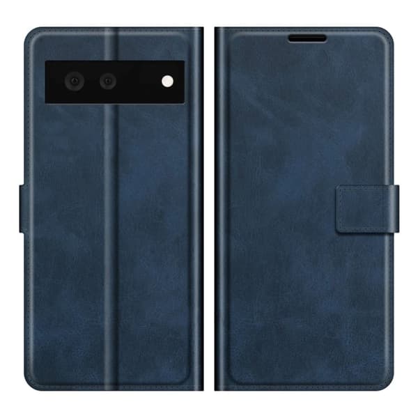 Skinn-etui i lommebok-stil for Google Pixel 6 - Blå Blue