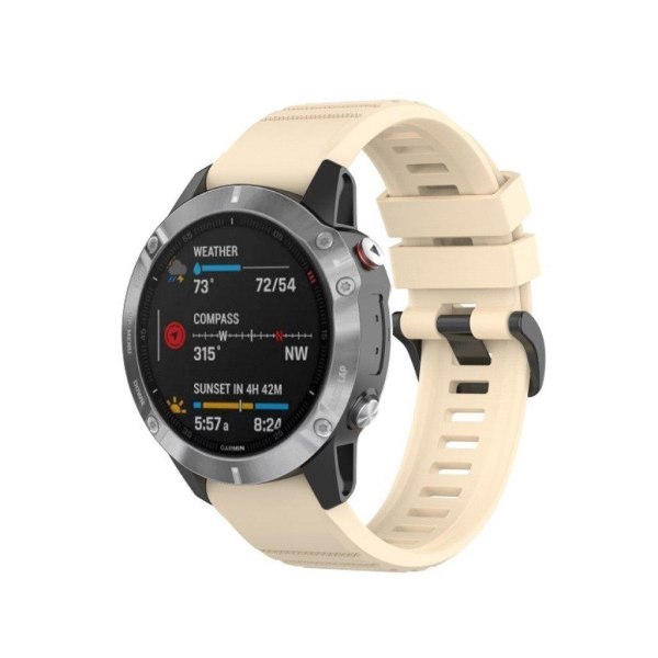 Garmin Fenix 6 tyylikäs silikoninen ranneke - Beige Beige