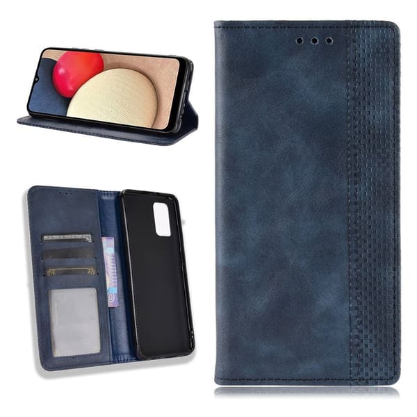 Bofink Vintage Samsung Galaxy A02s Læder etui - Blå Blue