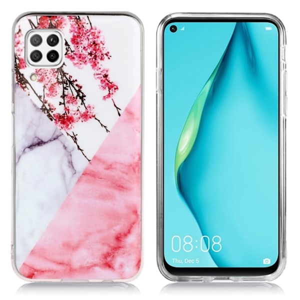 Marmormotiv Huawei P40 Lite / Huawei Nova 6 SE skal - Blommig Marmor Rosa