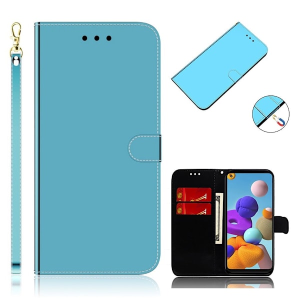 Mirror Samsung Galaxy A21s Flippetui - Blå Blue