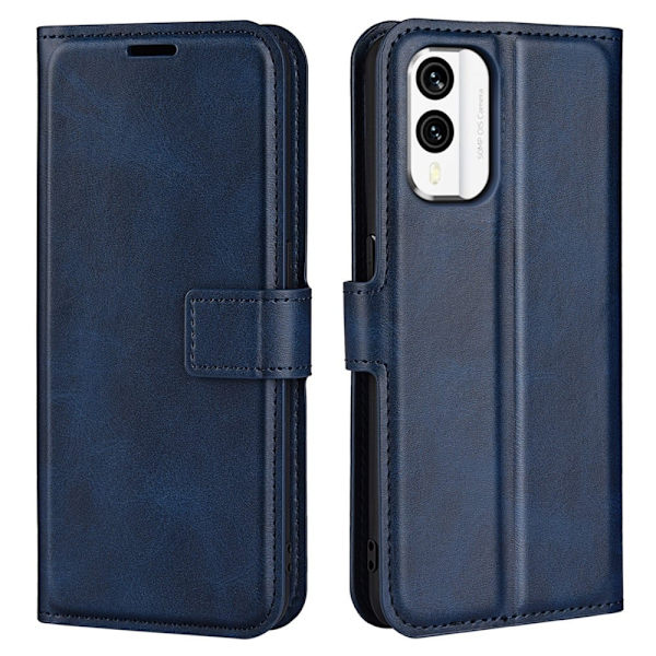 Læderetui med Pung til Nokia X30 - Blå Blue