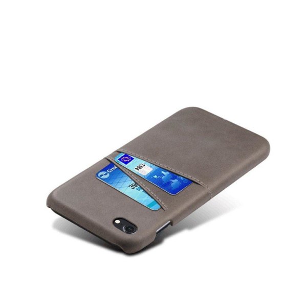 Dual Card Apple Smartphone cover - Sølv/Grå Silver grey