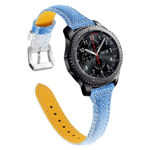 Samsung Gear S3 Frontier aito nahkainen ranneke - Sininen Blue