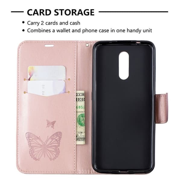 Butterfly Nokia 3.2 veske - Rose gull Pink