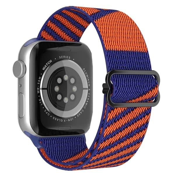 Apple Watch (41 mm) urrem i nylon med to farver - Blå / Orange Multicolor
