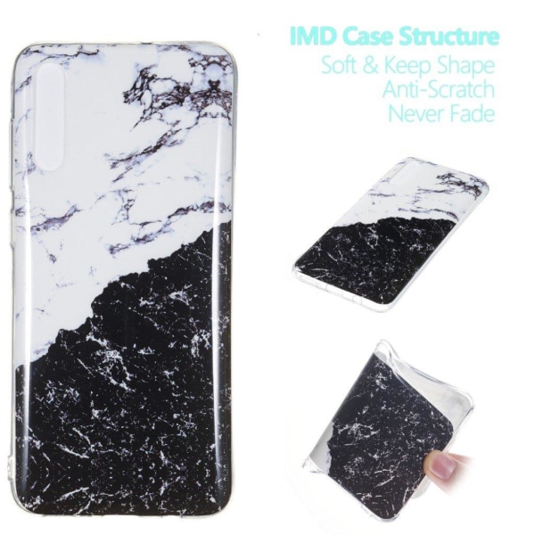 Marble design Samsung Galaxy A70 kotelot - Tyyli O Black