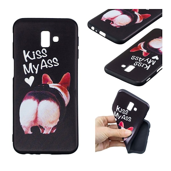 Samsung Galaxy J6 Plus (2018) mønstered blødt etui - Kiss My Ass Multicolor