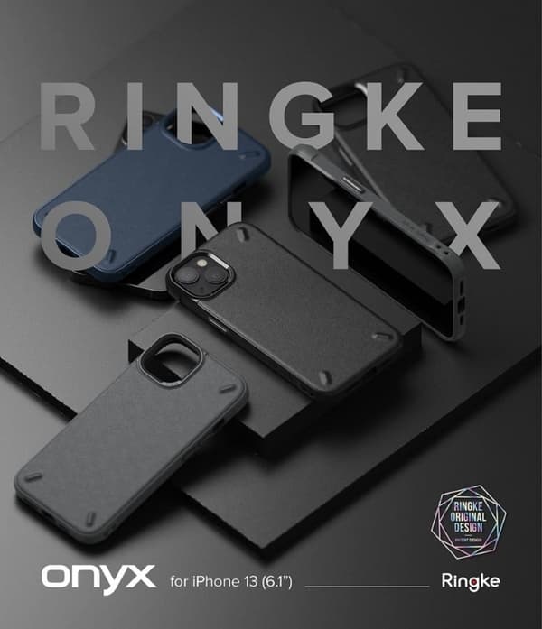 RINGKE ONYX - iPhone 13 - Tummanharmaa Silver grey