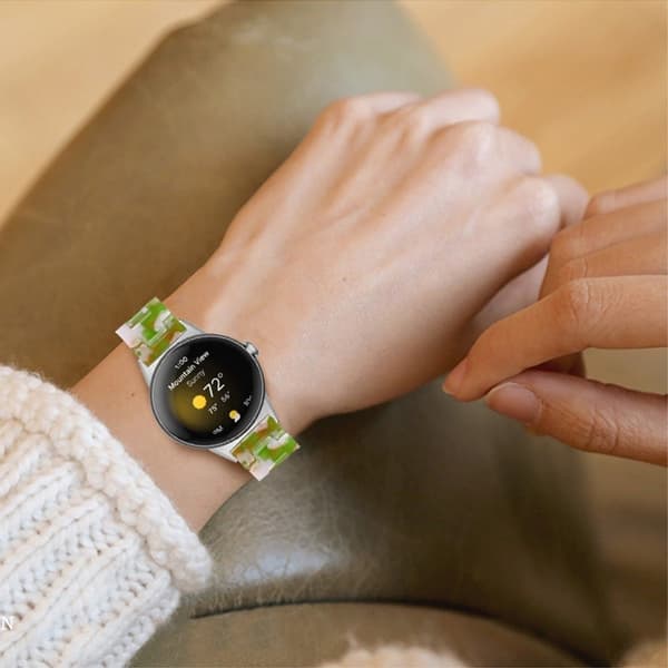 Google Pixel Watch-klokkerem i harpiksstil - Grønn / Hvit Green