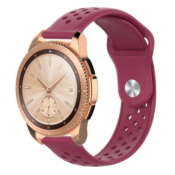 20mm Samsung Galaxy Watch (42mm) silikone Urrem - Vinrød Red