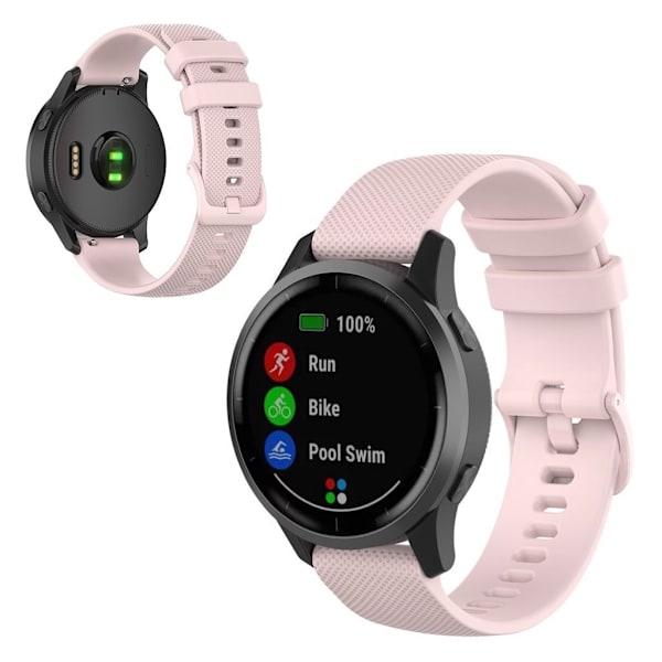 Garmin Vivoactive 4 klockarmband i silikon med rutnätstextur - Rosa Rosa