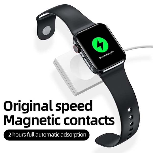 1m Apple Watch (45mm) USB magnetisk laddningsdockningskabel - Vit Vit