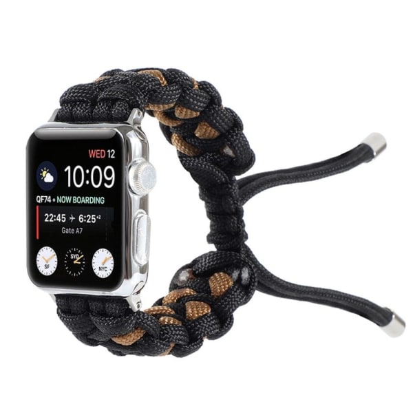 Apple Watch (45mm) unique nylon watch strap - Black / Brown Black