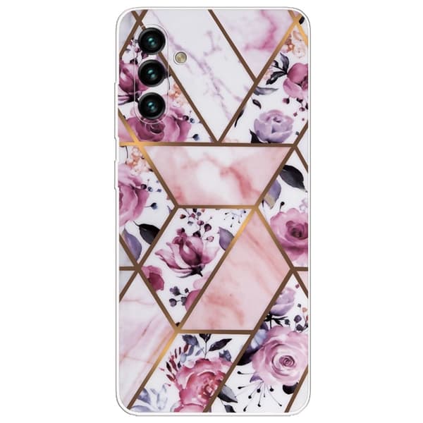 Marble design Samsung Galaxy A13 5G cover - Elegant Flise Med Roser Multicolor