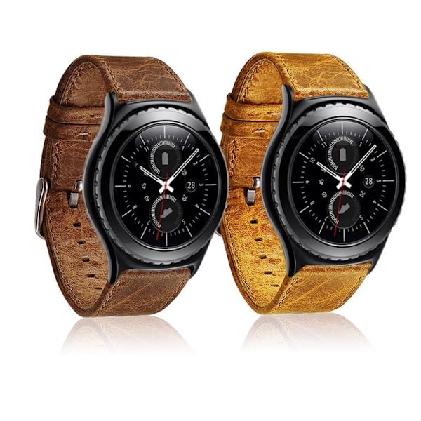 Universal classic genuine leather watch band - Dark Brown Brun