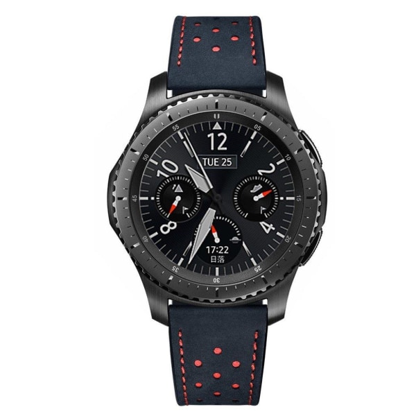 Samsung Gear S3 / Frontier reikien koristelu aitoa nahkaa kellonauha - Tummansininen Blue