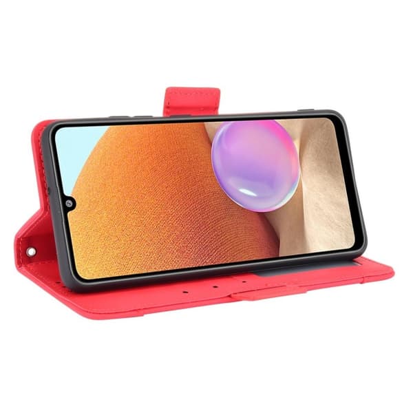 Modern-styled Lær Lommebok Etui til Samsung Galaxy A32 - Rød Red