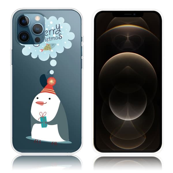 Joulu iPhone 12 Pro Max tapauksessa - Pingviini Haluaa Kalaa White