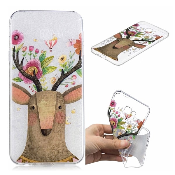 Samsung Galaxy J4 Plus (2018) mönstrat mjukt fodral - Blommig Älg multifärg