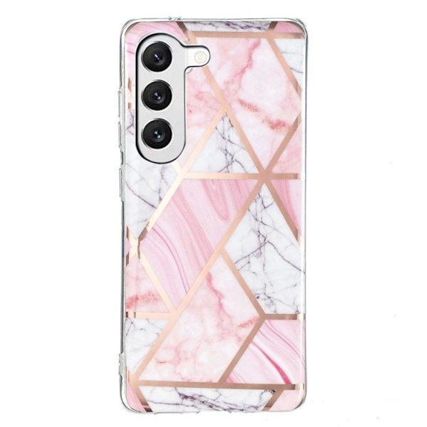 Deco Samsung Galaxy S23 Plus skal - Vitt Bråte / Rosa Rosa