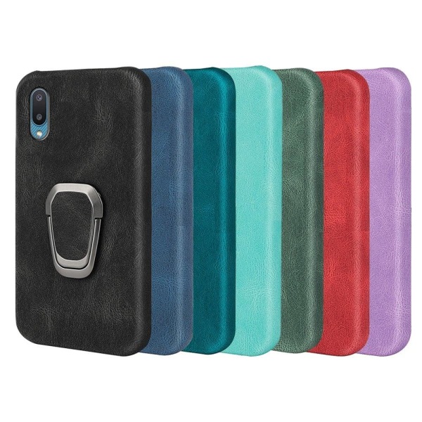 Stødsikkert lædercover med oval kickstand til Samsung Galaxy M02 / A02 - Lilla Purple