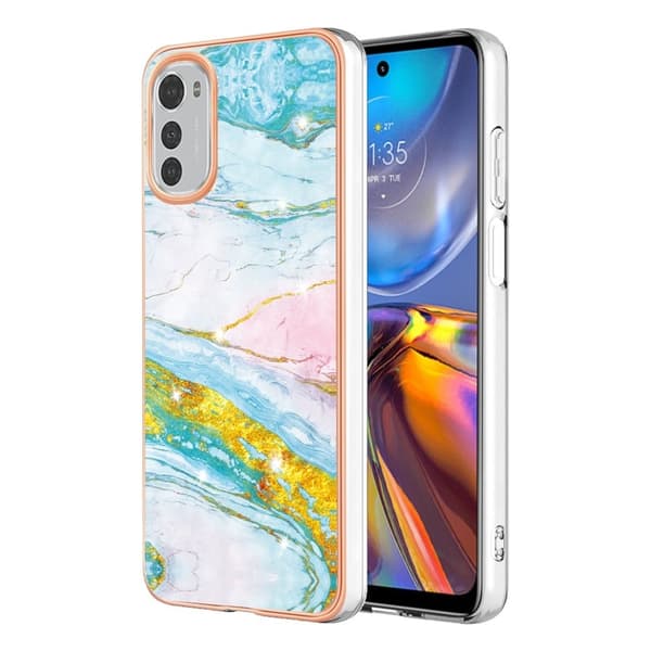 Marble Motorola Moto E32s / E32 Etui - Green Color Mix Green