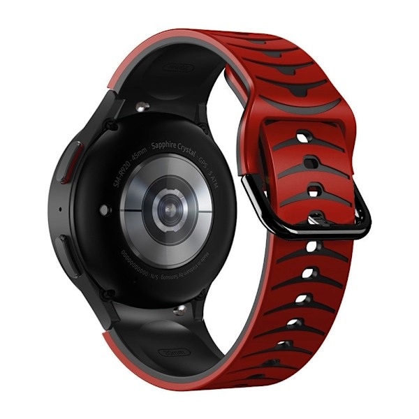 Samsung Galaxy Watch 5 / 5 Pro / 4 buet linje stil silikone urrem - Rød / Sort Red