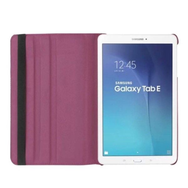 Jessen Samsung Galaxy Tab E 9.6 Roterande Läderfodral med Stativ - Lila Lila