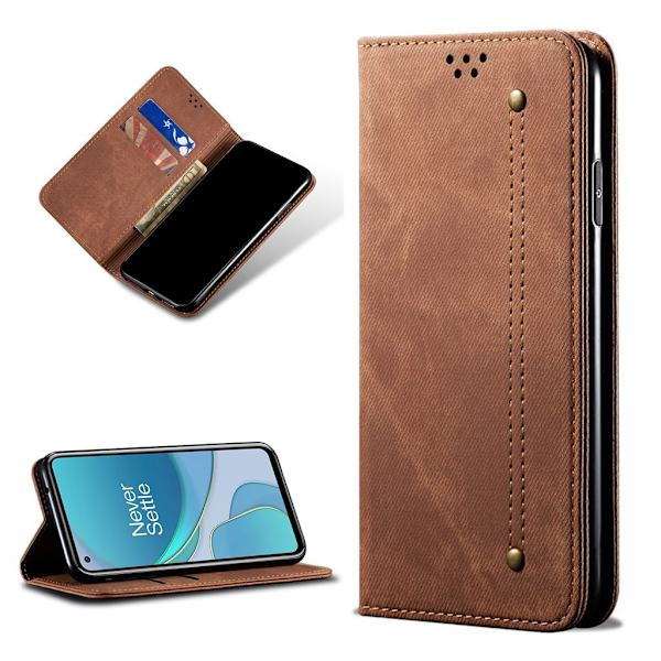 Jeans OnePlus 8T flip case - Ruskea Brown