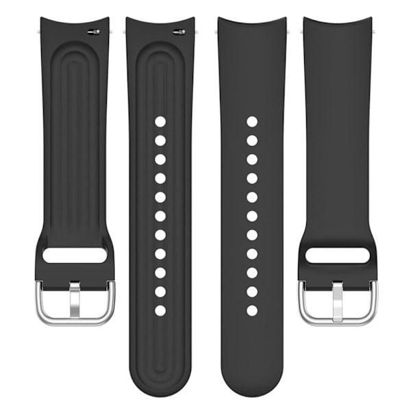 22 mm universal klockarmband i silikon med metallspänne - Svart Svart
